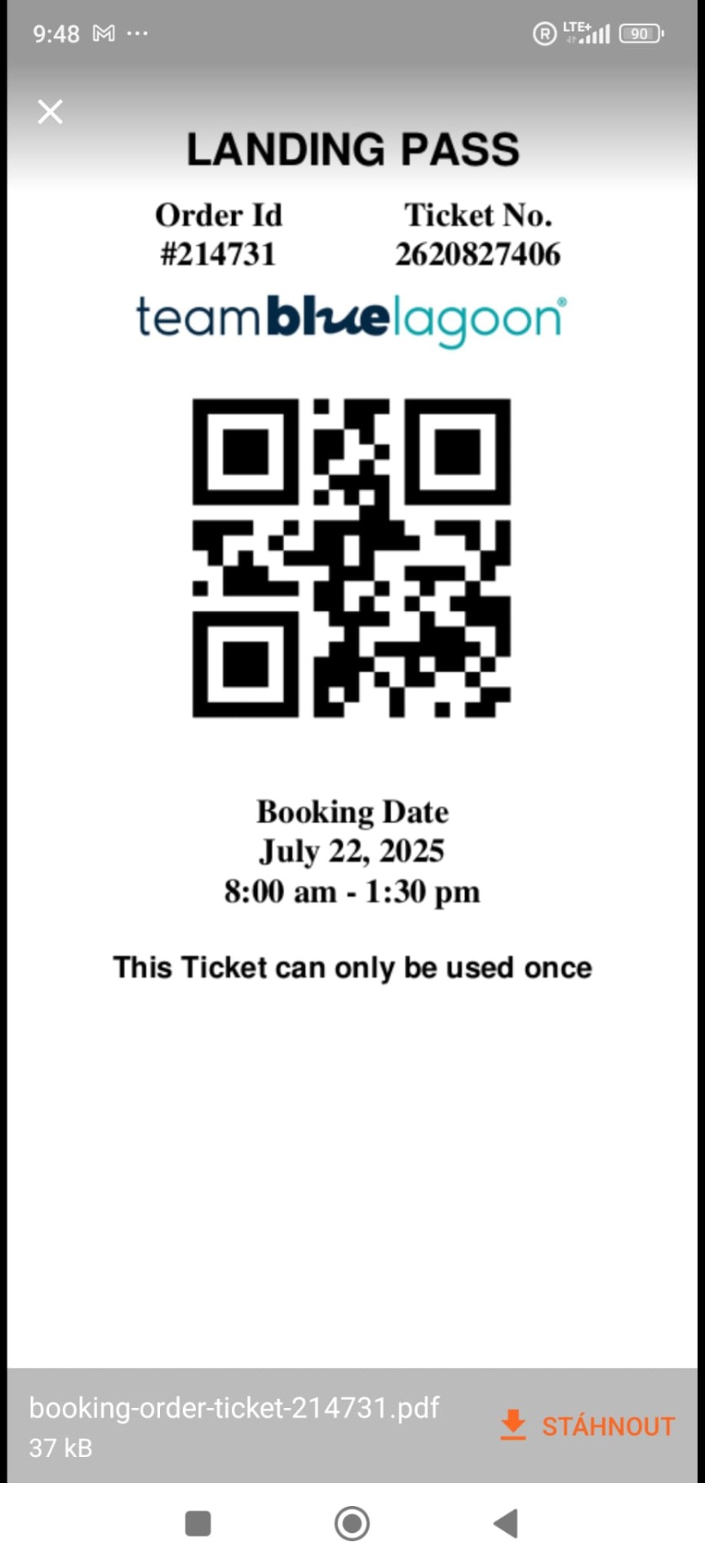 ukázka QR kódu, který ti přijde do emailu